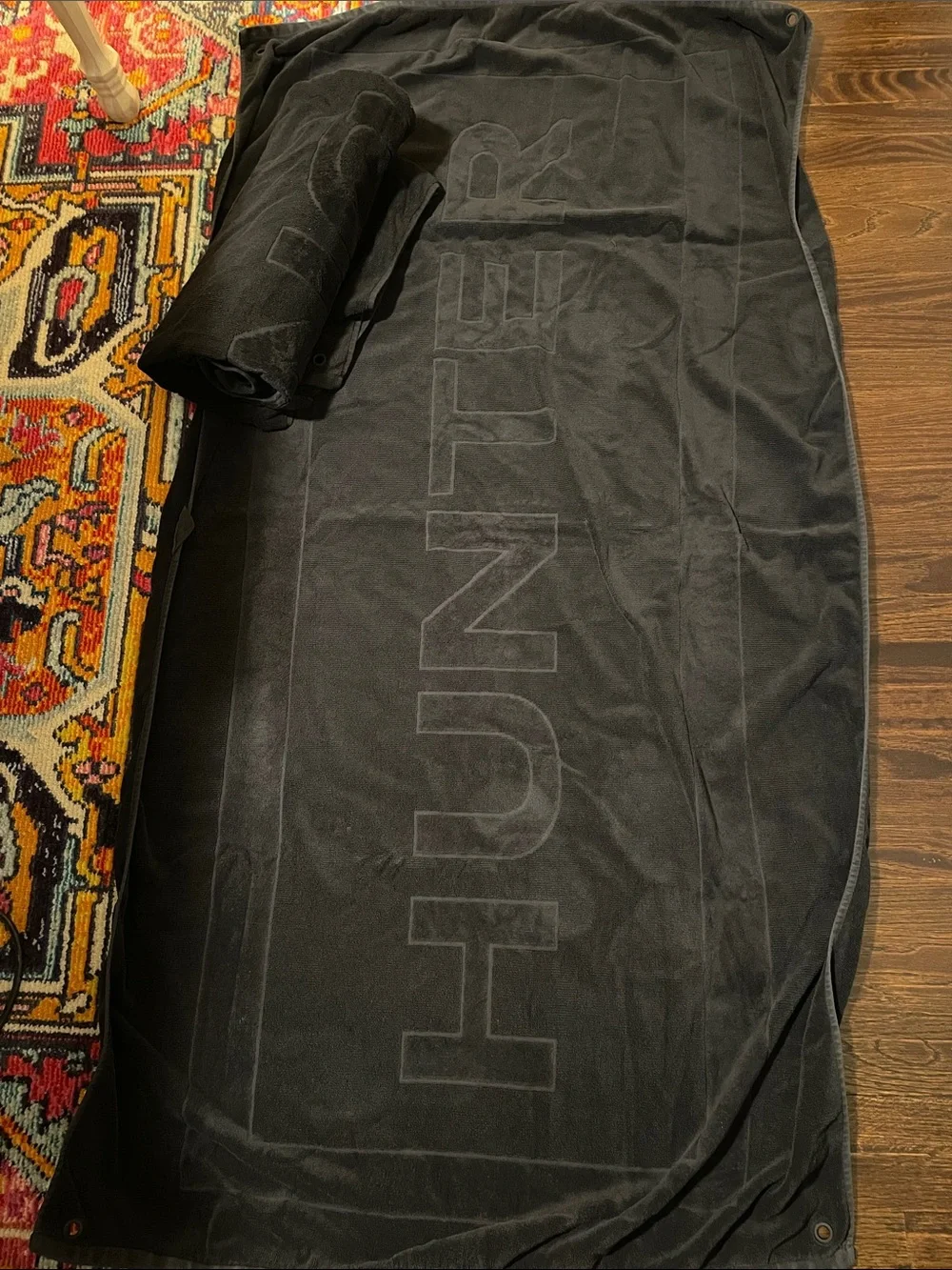 Hunter oversized black beach towels (2)